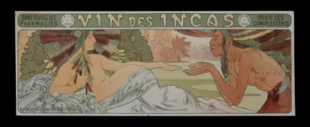 Lithographie Mucha - Vin des Incas