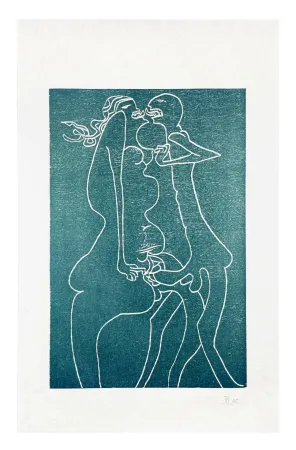 Gravure Sur Bois Müller - 13 FOIS ELLE ET MOI - FLAMMES