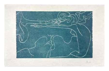 Gravure Sur Bois Müller - 13 FOIS ELLE ET MOI - FLÛTE