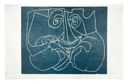 Gravure Sur Bois Müller - 13 FOIS ELLE ET MOI - MASQUE I