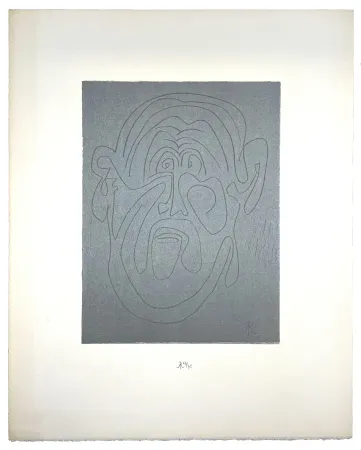 Gravure Sur Bois Müller - VISAGE VIII (LUI) (b)