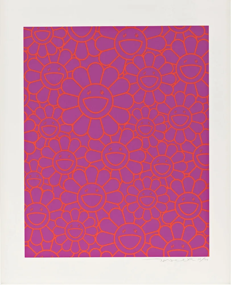 Sérigraphie Murakami - October Story (Lavender Orange Flowers)