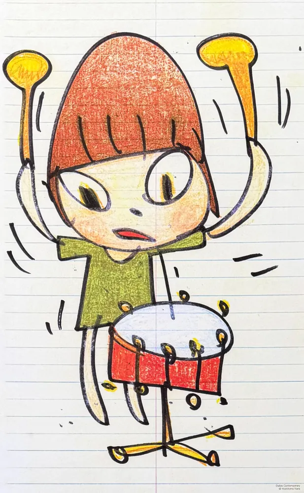 Lithographie Nara - Yoshitomo Nara (1959) - Banging the Drum - lithograph on paper - 2020