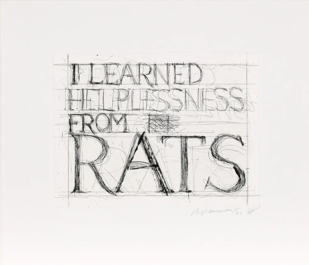Eau-Forte Nauman - I Learned Helplessness from Rats