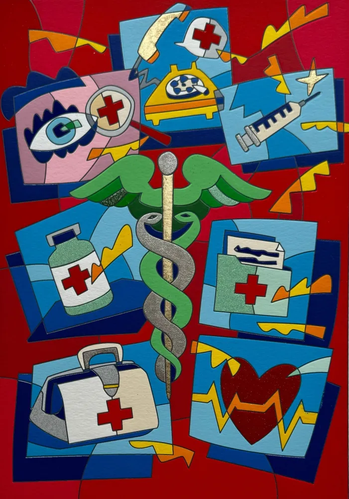 Sérigraphie Nespolo - Esculapio