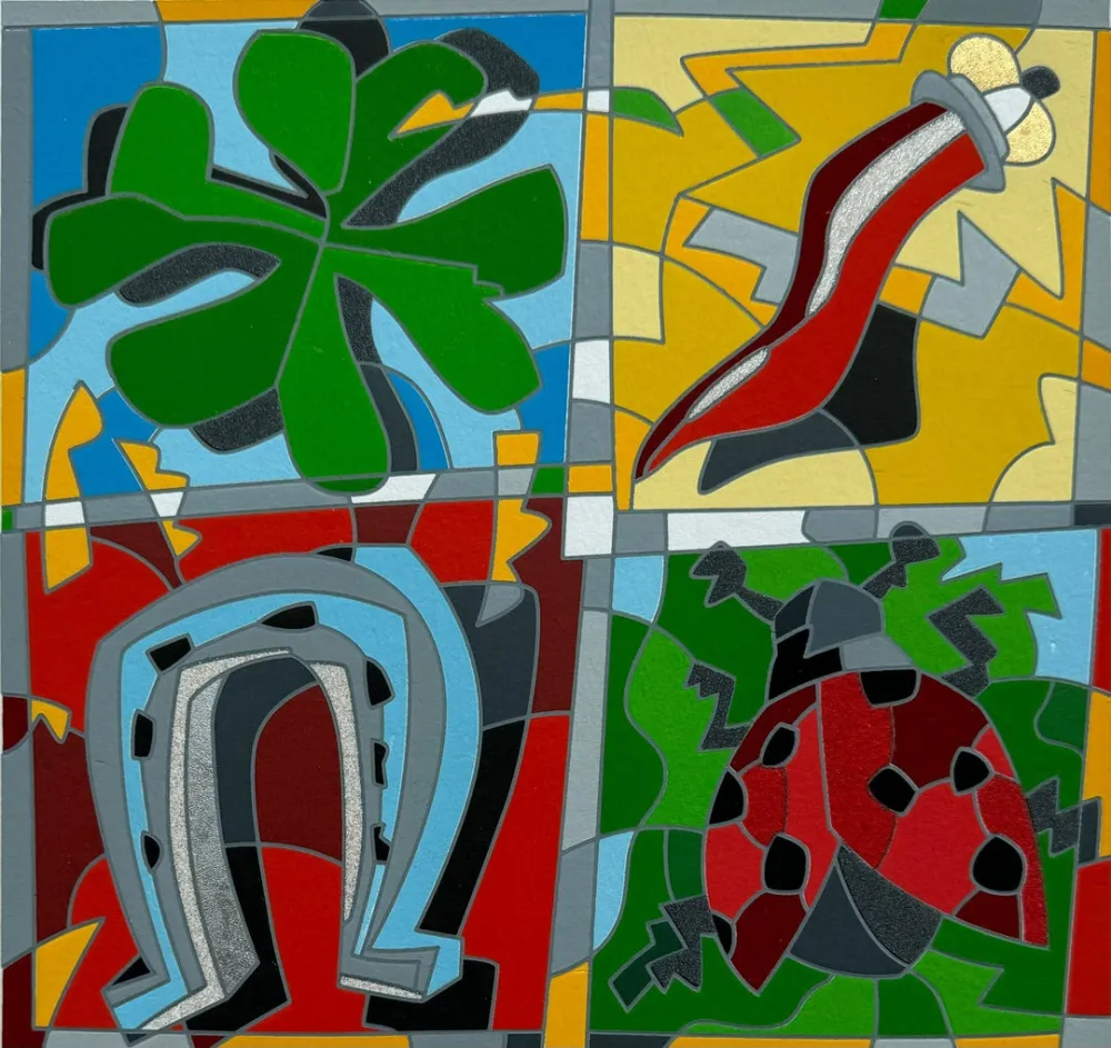 Sérigraphie Nespolo - The four luckies