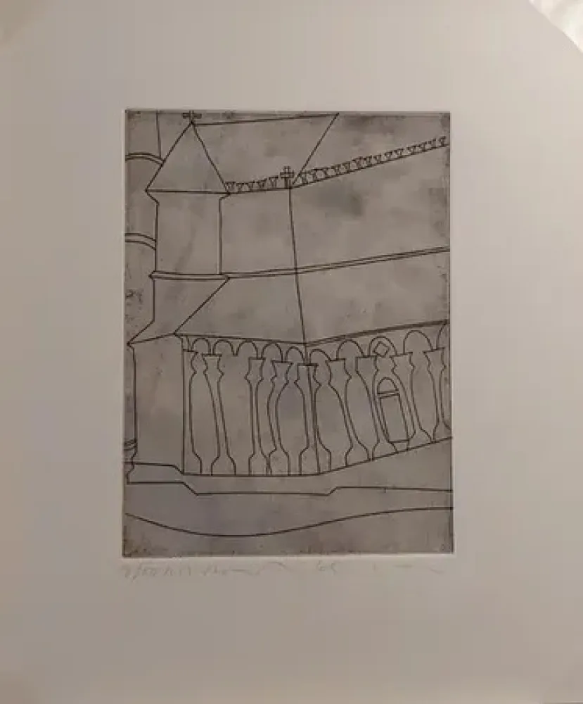 Gravure Nicholson - FRAGMENT OF TUSCAN CATHEDRAL  (1966)