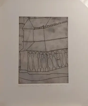 Gravure Nicholson - FRAGMENT OF TUSCAN CATHEDRAL  (1966)