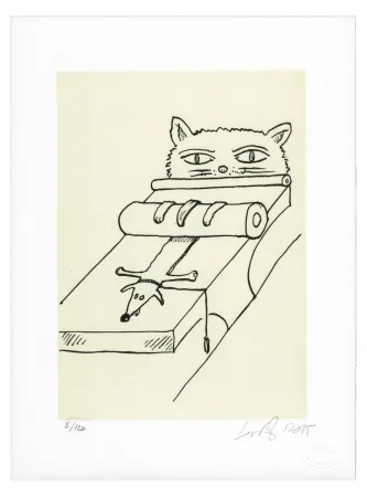 Lithographie Nørgard - Chien écrasé