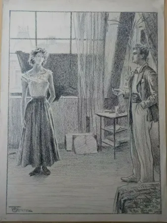 Aucune Technique Oertel - Maler und Modell / Artist and Model