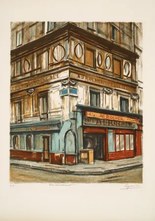 Lithographie Oguiss  - AU ROCHER DE CANCALE (1982)