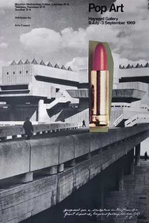 Offset Oldenburg - „Proposal for a sculpture in the form of a giant lipstick, Hayward gallery, London 1969, C. O.“.