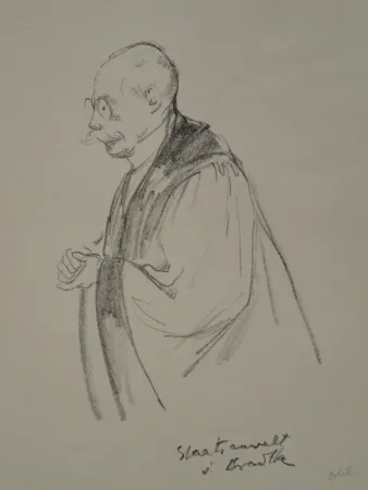 Lithographie Orlik - Aus dem Reigen-Process 1921