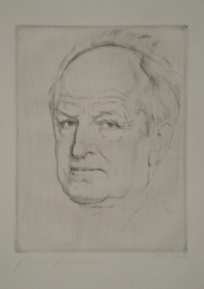 Eau-Forte Orlik - Gerhart Hauptmanns Bildnis