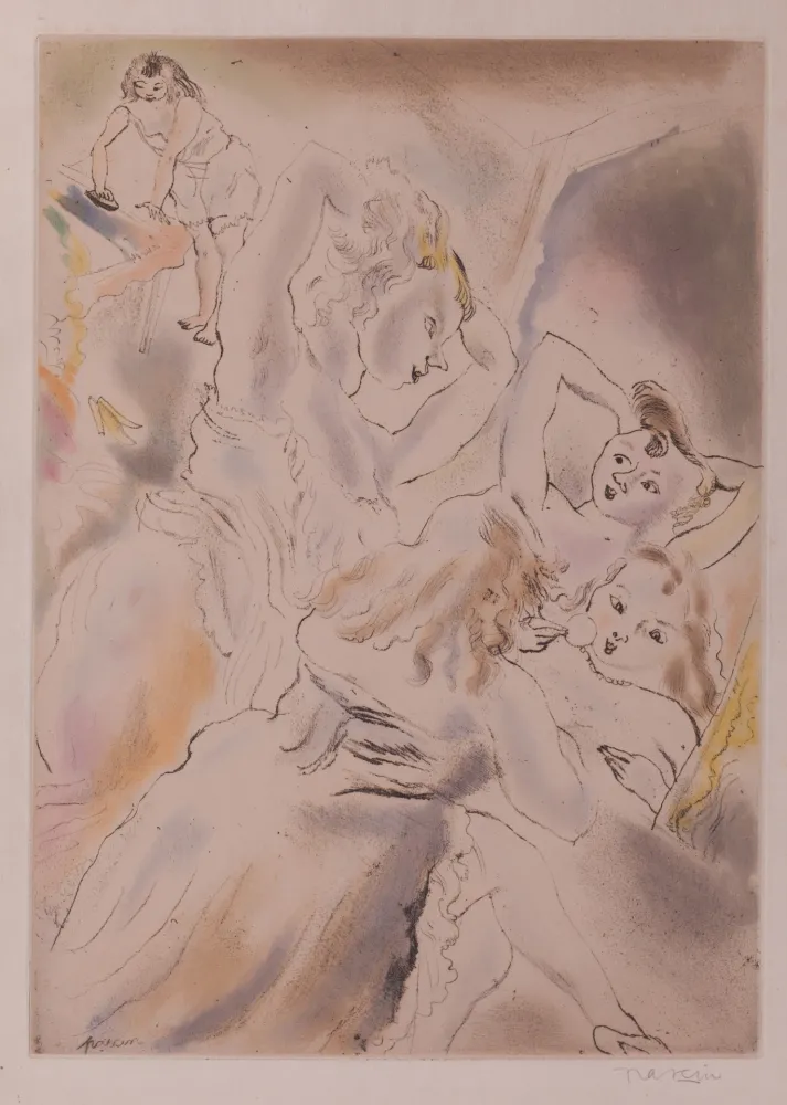 Eau-Forte Et Aquatinte Pascin - Cendrillon (Cinderella, the stepsisters)