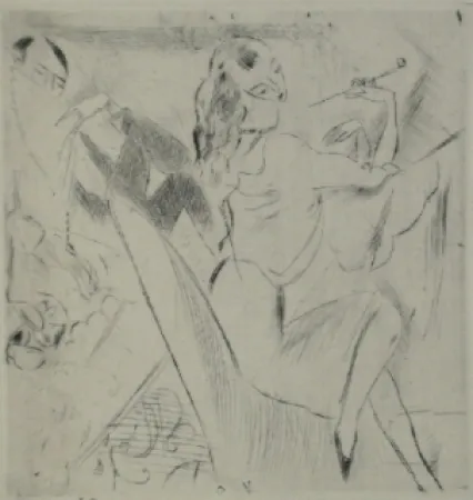 Pointe-Sèche Pascin - Femme à la pipe