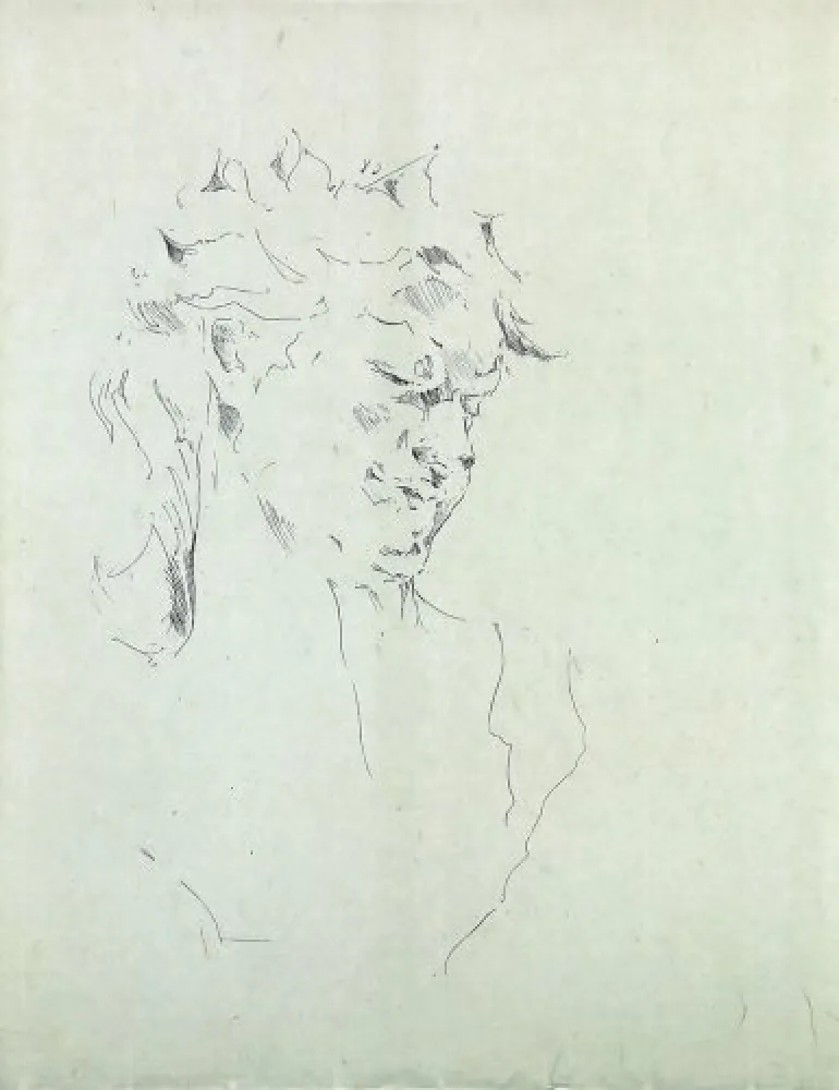 Gravure Paul P - Bust de la Bacant II
