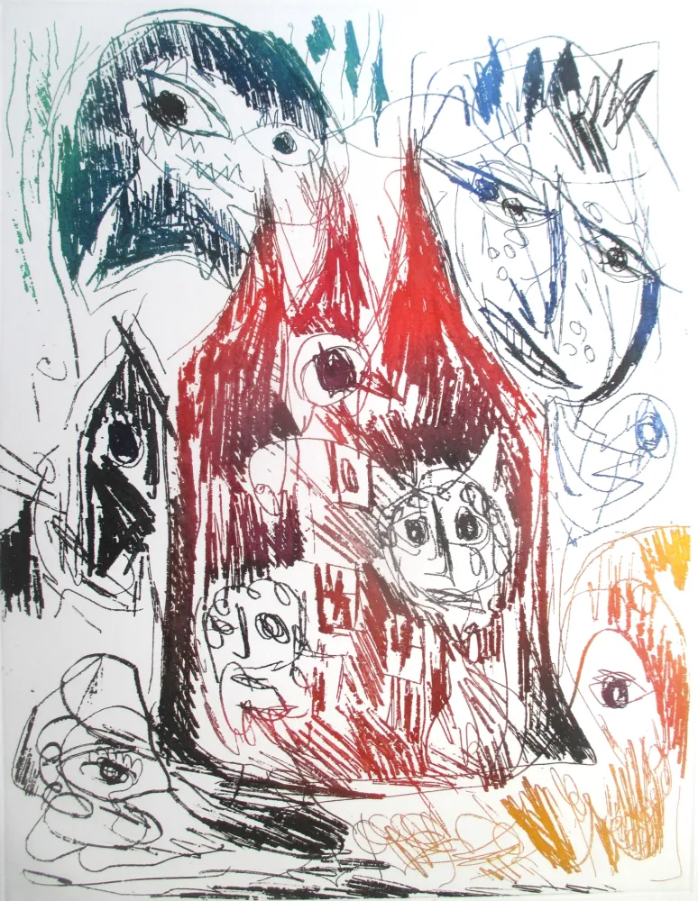 Eau-Forte Et Aquatinte Pedersen - Le Chateau Rouge