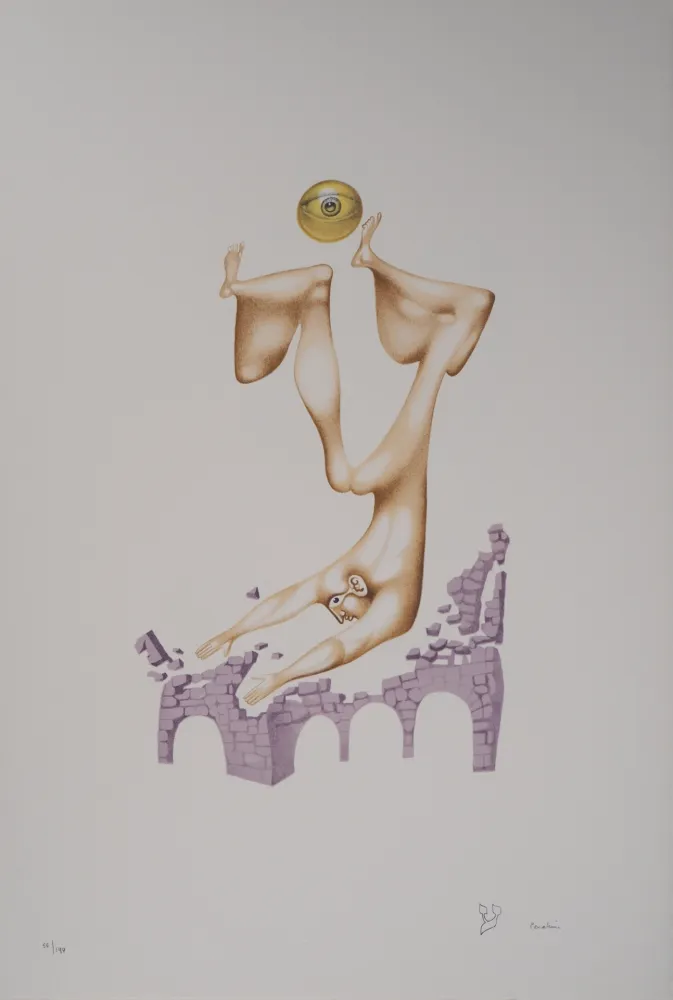 Lithographie Pérahim - L'Alphabet Hébreu : Attachement au passé