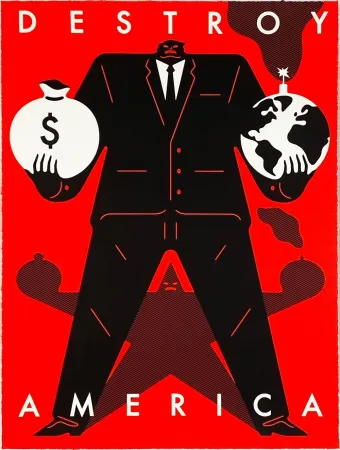 Sérigraphie Peterson - Destroy America (Red)