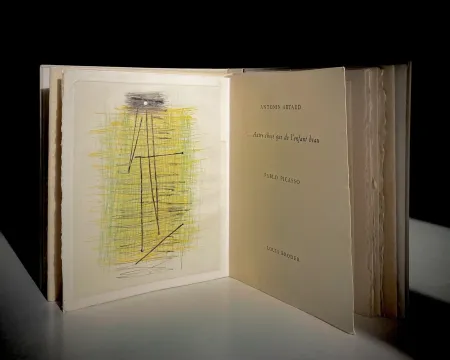 Livre Illustré Picasso - A. Artaud: AUTRE CHOSE QUE DE L'ENFANT BEAU. Rare gravure originale en couleurs (1957)