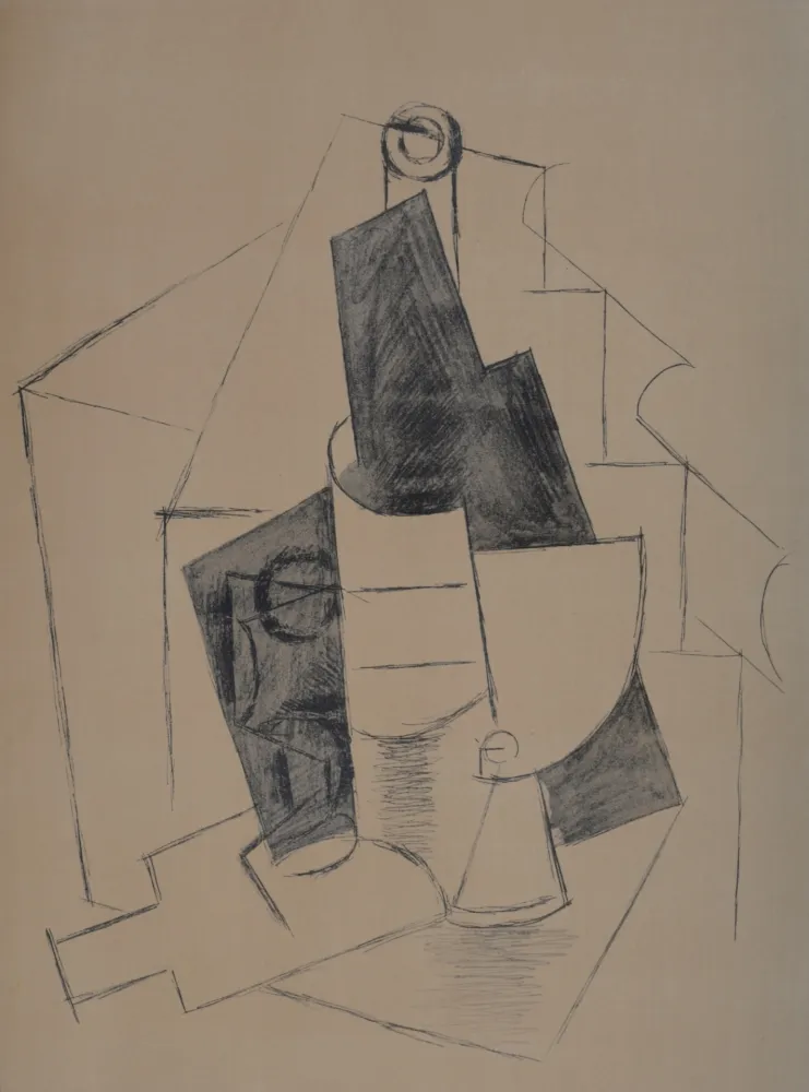 Pochoir Picasso (After) - Nature morte avec bouteille, 1962