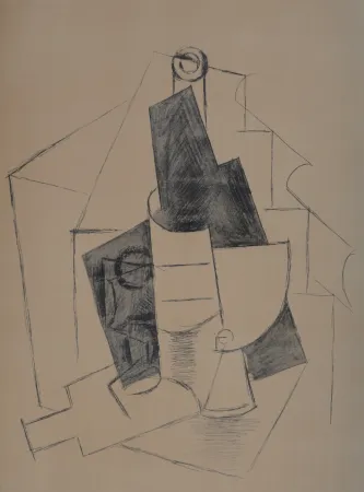 Pochoir Picasso (After) - Nature morte avec bouteille, 1962