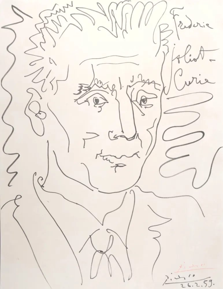 Lithographie Picasso (After) - Portrait de Frédéric Joliot-Curie, 1959