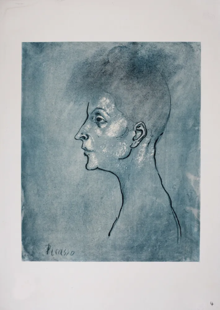 Lithographie Picasso (After) - Tête de femme, 1946