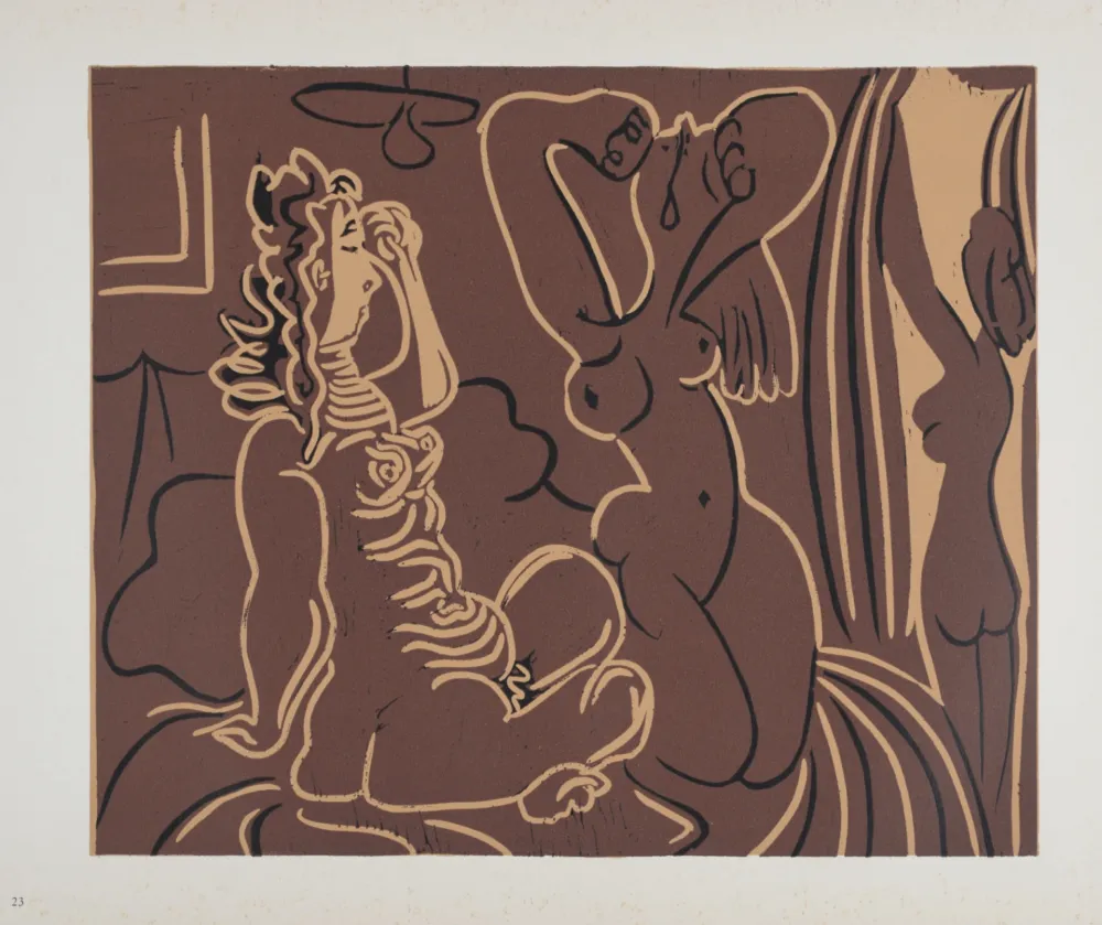 Linogravure Picasso (After) - Trois femmes, 1962
