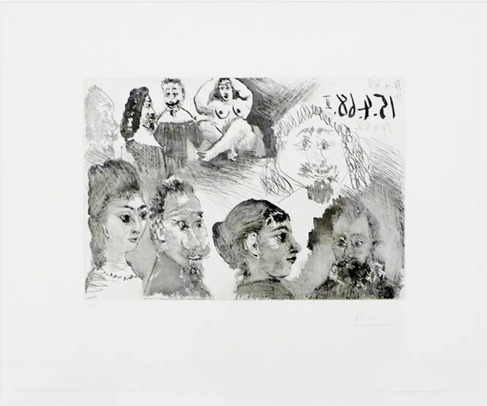 Eau-Forte Picasso - Autour d'El Greco et de Rembrandt: Portraits