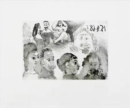 Eau-Forte Picasso - Autour d'El Greco et de Rembrandt: Portraits