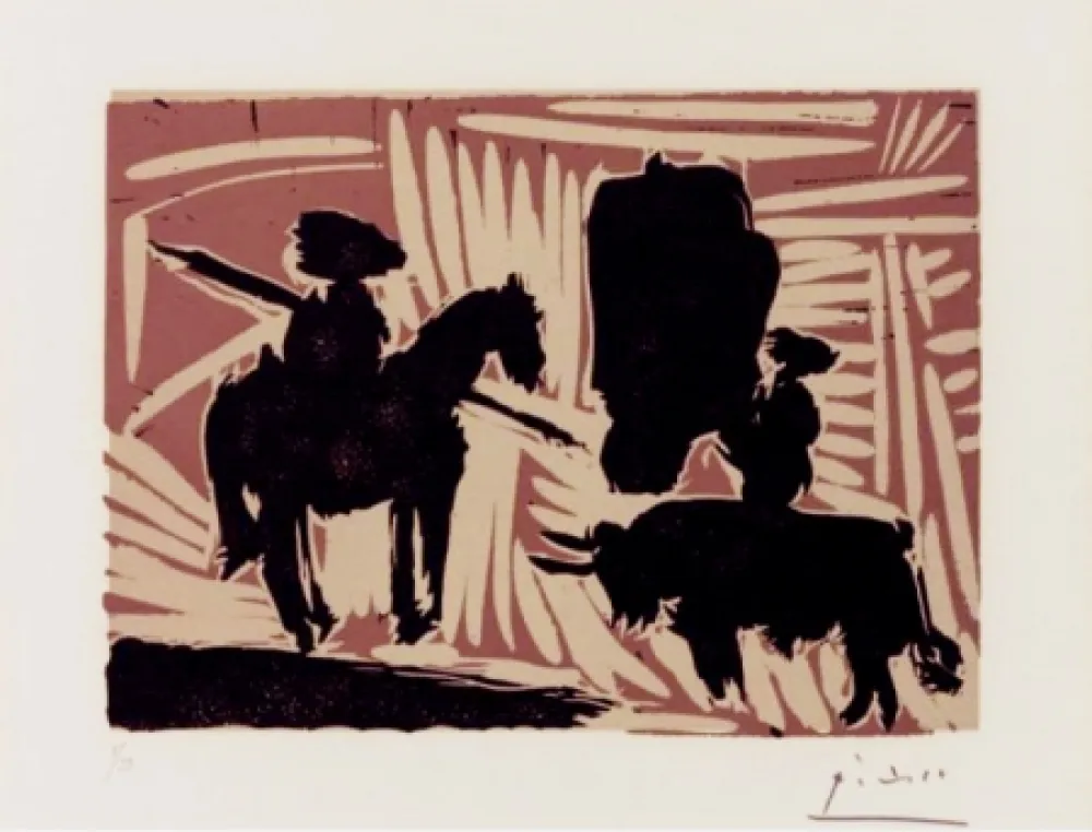 Linogravure Picasso - Avant le pique