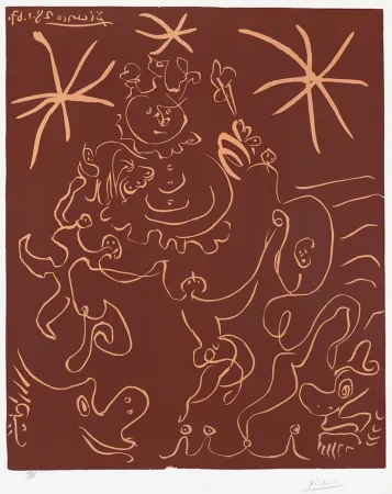 Linogravure Picasso - Carnaval (Carnival), 1967