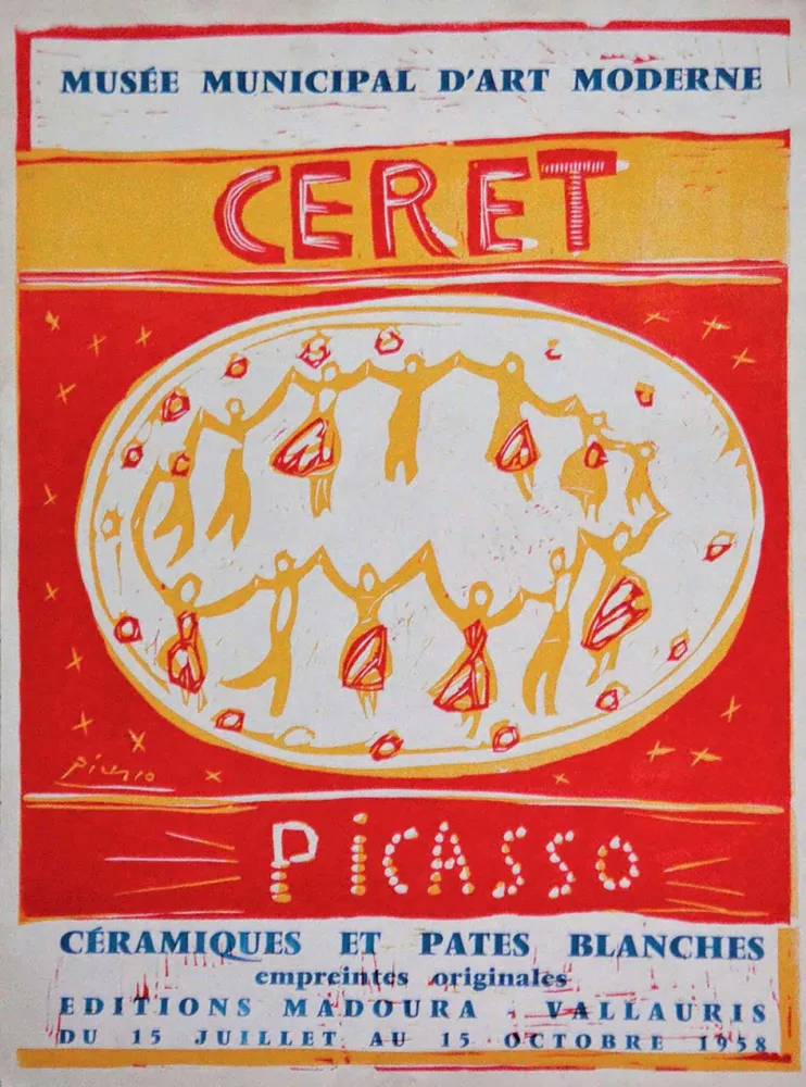Linogravure Picasso - Céramiques et Pâtes Blanches, 1958