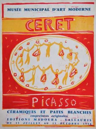 Linogravure Picasso - Céramiques et Pâtes Blanches, 1958