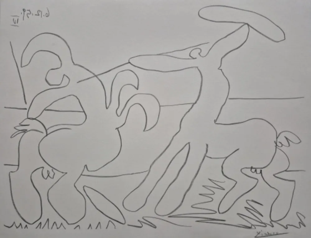 Lithographie Picasso - Combat de centaures IV