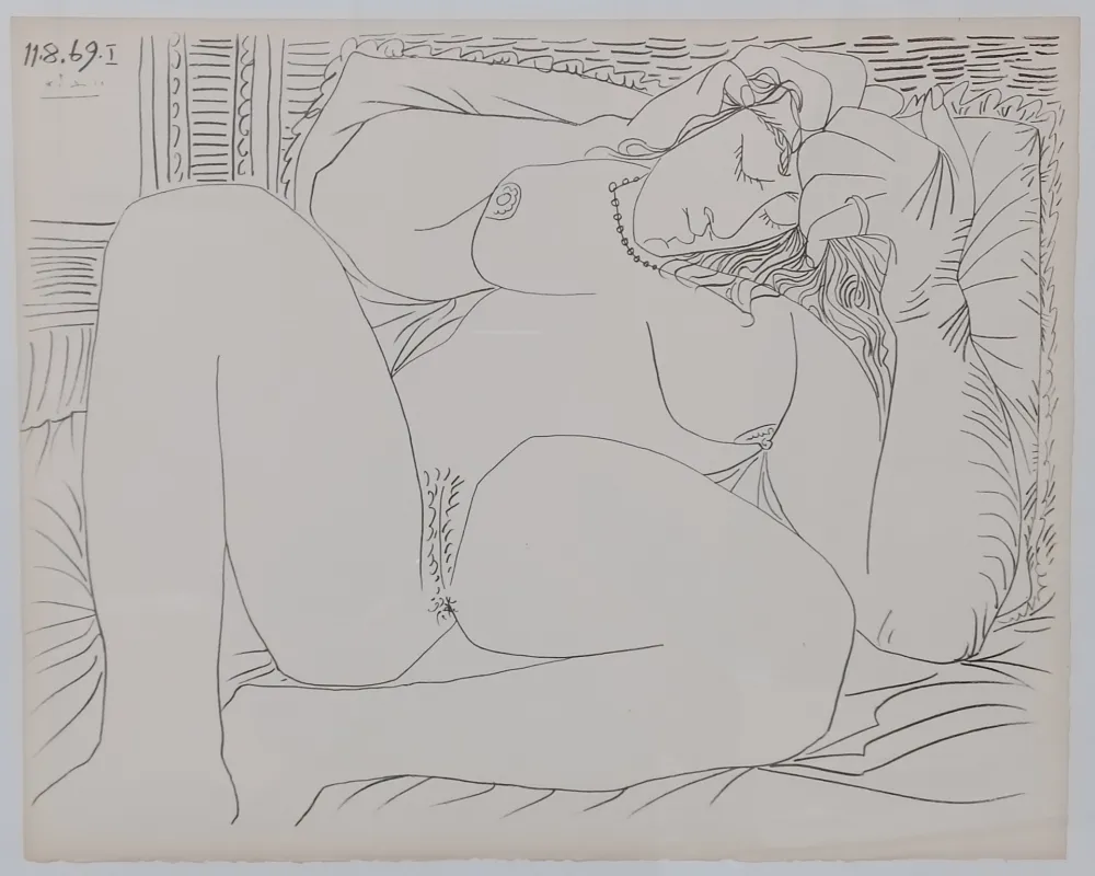 Lithographie Picasso - Couples and female nudes I