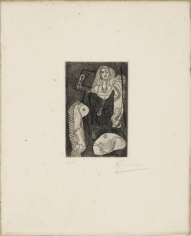 Eau-Forte Picasso - C.Zervos. PICASSO ŒUVRES 1920-1926. 1/50 avec l'eau-forte originale signée (1926).