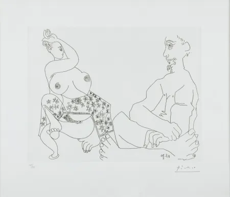 Eau-Forte Picasso - Danse du Ventre devant Homme impassible