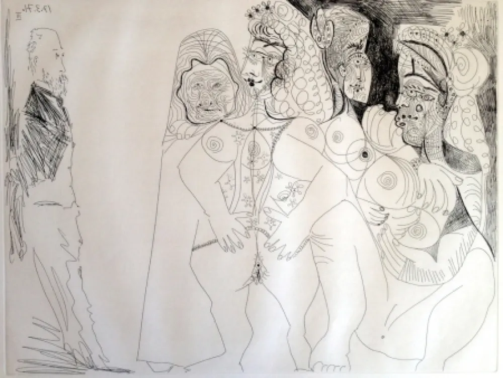 Gravure Picasso - DEGAS VIEWING THREE NUDES