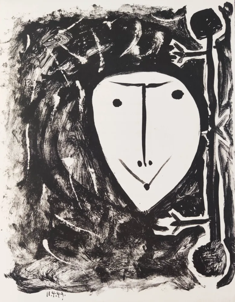Lithographie Picasso - Élégie d'Ihpetonga, Masks of Ashes, Planche II