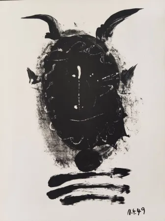 Lithographie Picasso - Élégie d'Ihpetonga, Masks of Ashes, Planche IV