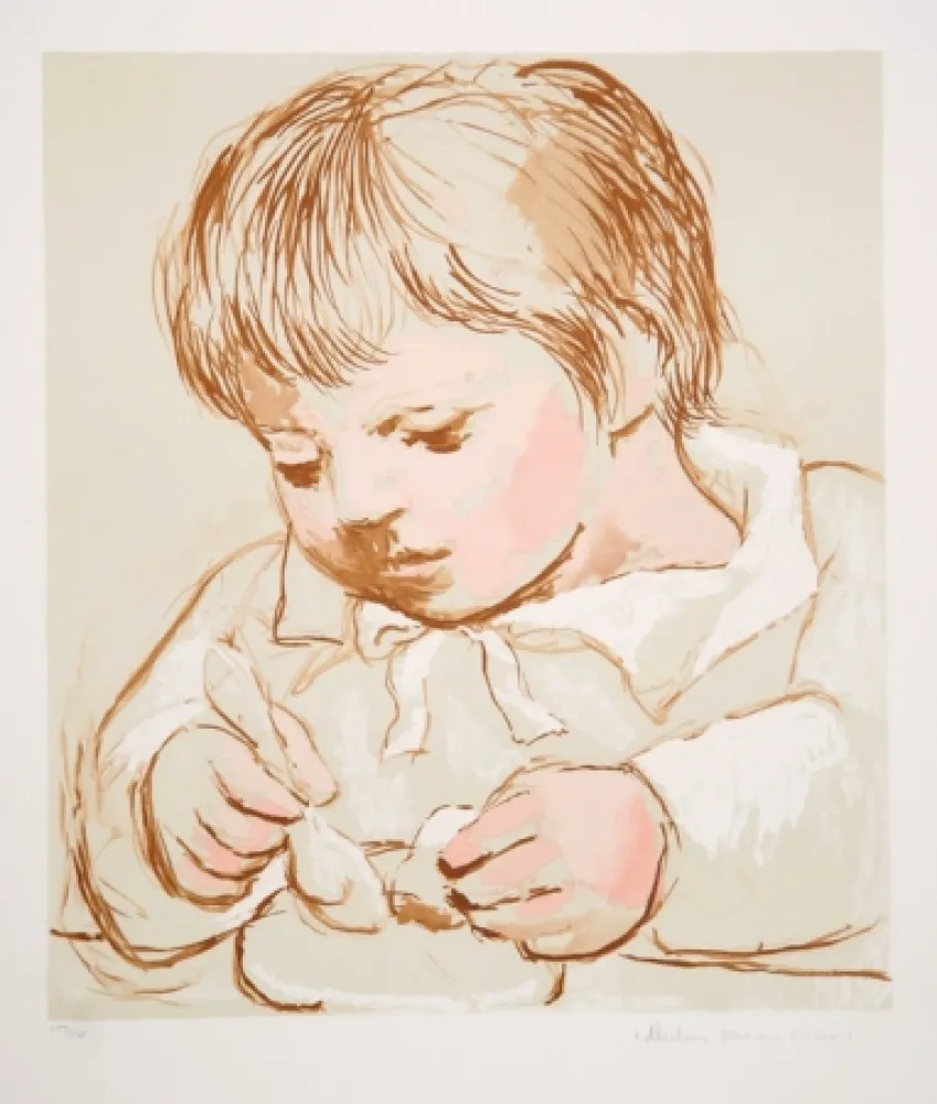 Lithographie Picasso - Enfant Deieunant