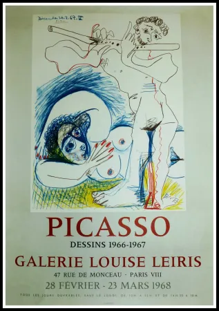 Affiche Picasso - EXPO 1968 GALERIE LOUISE LEIRIS