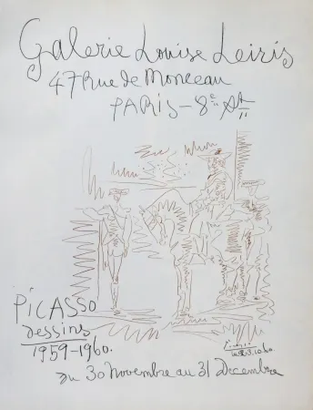 Lithographie Picasso - Exposition louise leiris 1960