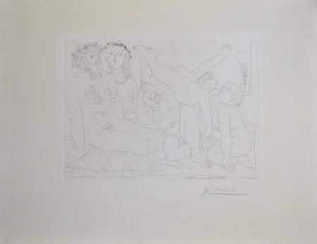 Gravure Picasso - Famille de Saltimbanques (B163 Vollard)