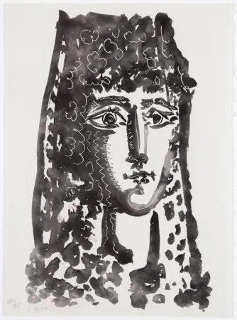 Aquatinte Picasso - Femme à la mantille