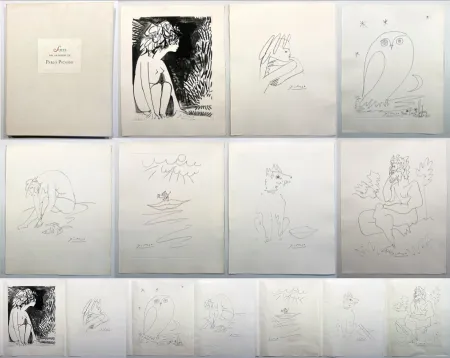 Eau-Forte Picasso - Geneviève Laporte. LES CAVALIERS D'OMBRE. Double suite des gravures de Picasso (1954)