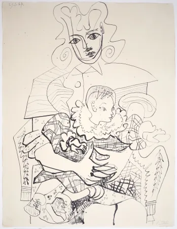 Lithographie Picasso - Ines et son Enfant